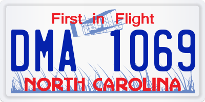 NC license plate DMA1069