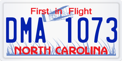NC license plate DMA1073