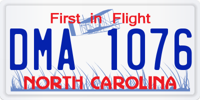 NC license plate DMA1076