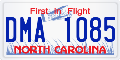 NC license plate DMA1085