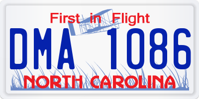 NC license plate DMA1086