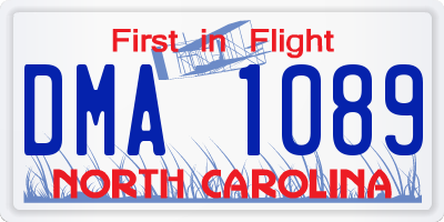 NC license plate DMA1089