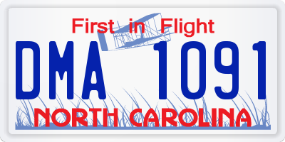 NC license plate DMA1091
