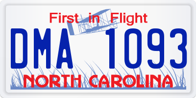 NC license plate DMA1093