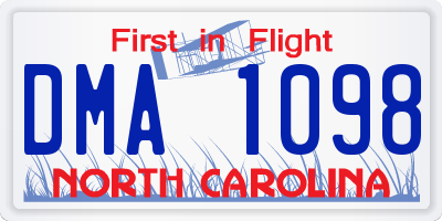 NC license plate DMA1098