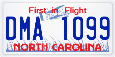 NC license plate DMA1099