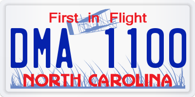 NC license plate DMA1100