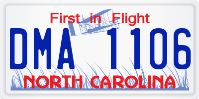 NC license plate DMA1106