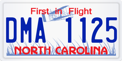 NC license plate DMA1125