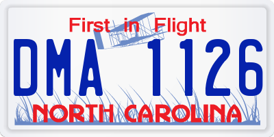 NC license plate DMA1126