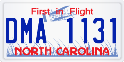 NC license plate DMA1131