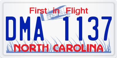 NC license plate DMA1137