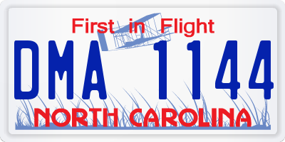 NC license plate DMA1144