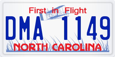 NC license plate DMA1149