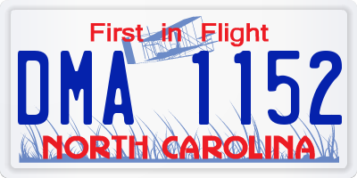 NC license plate DMA1152