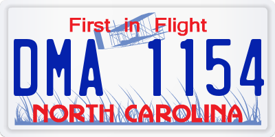 NC license plate DMA1154