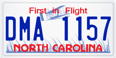 NC license plate DMA1157