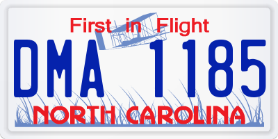 NC license plate DMA1185