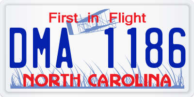 NC license plate DMA1186