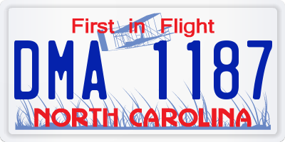 NC license plate DMA1187