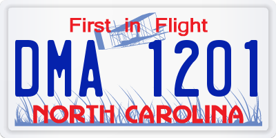 NC license plate DMA1201