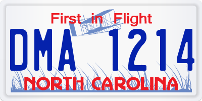 NC license plate DMA1214