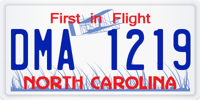 NC license plate DMA1219