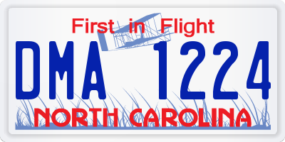 NC license plate DMA1224