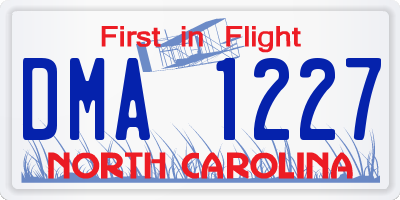 NC license plate DMA1227