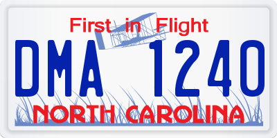 NC license plate DMA1240