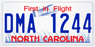 NC license plate DMA1244