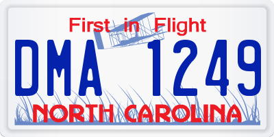 NC license plate DMA1249