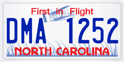 NC license plate DMA1252