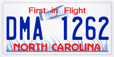 NC license plate DMA1262