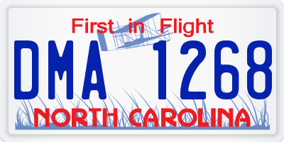 NC license plate DMA1268