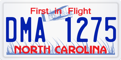 NC license plate DMA1275