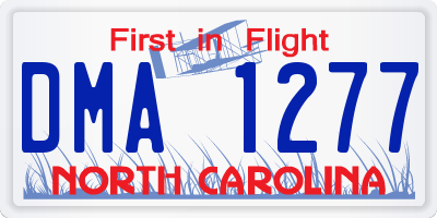 NC license plate DMA1277
