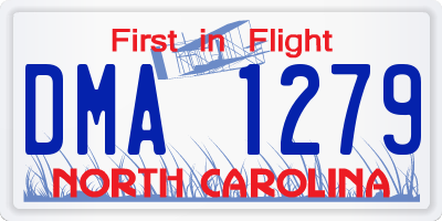 NC license plate DMA1279