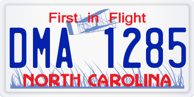 NC license plate DMA1285