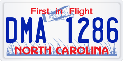 NC license plate DMA1286