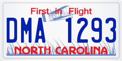 NC license plate DMA1293