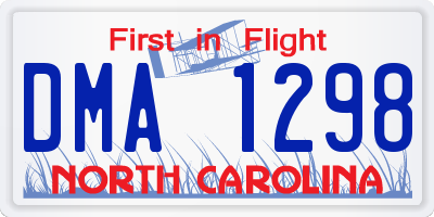 NC license plate DMA1298