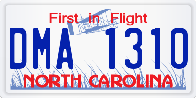 NC license plate DMA1310