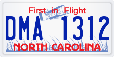 NC license plate DMA1312
