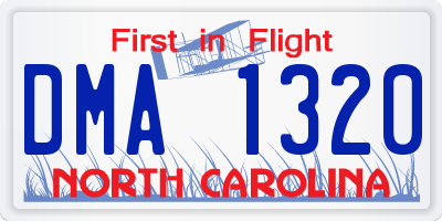 NC license plate DMA1320
