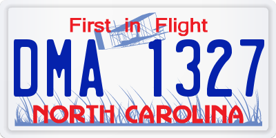 NC license plate DMA1327