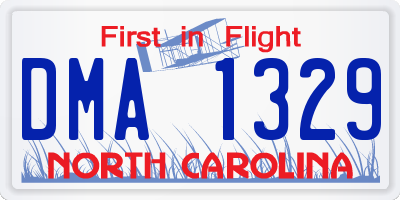 NC license plate DMA1329