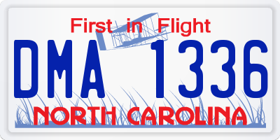 NC license plate DMA1336