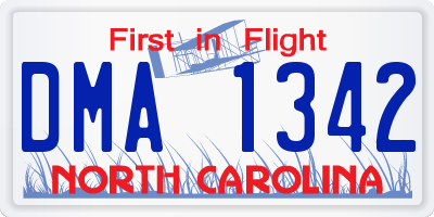 NC license plate DMA1342