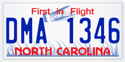 NC license plate DMA1346
